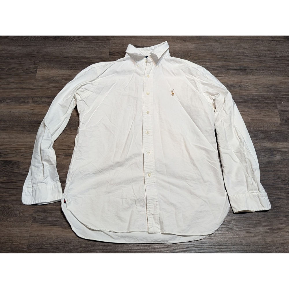 Ralph Lauren Classic Fit Oxford Button Down Shirt Mens M White OCBD Pony Preppy